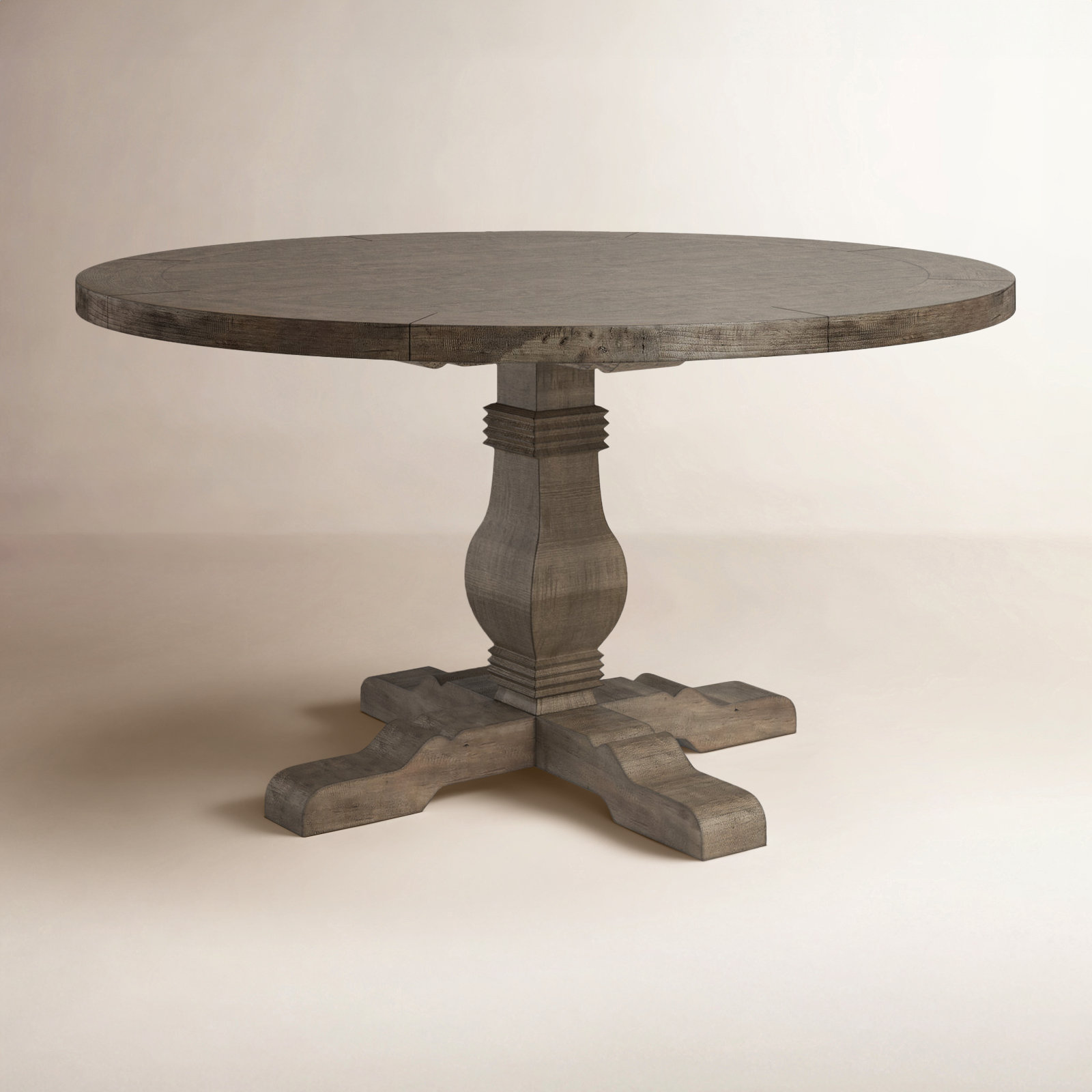 Kinston 55" Pine Dining Table, Distressed Brown, 42" x 42"