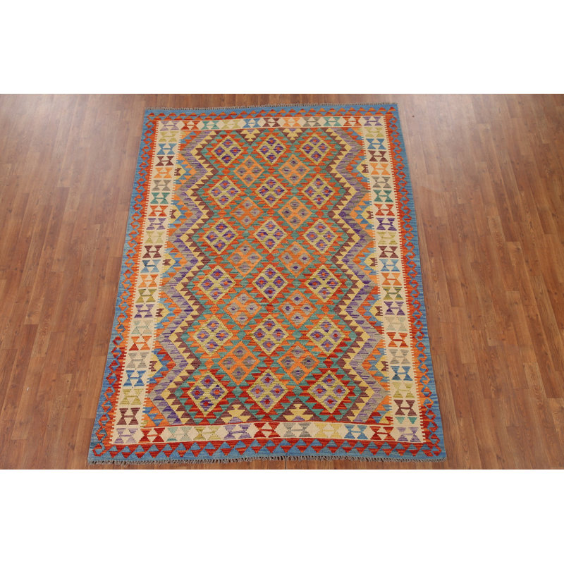 Reversible Wool Kilim Oriental Area Rug 6x8