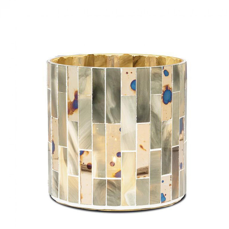 Vertical Tile Pillar Candle Holder, 5" H x 5" W x 5" D