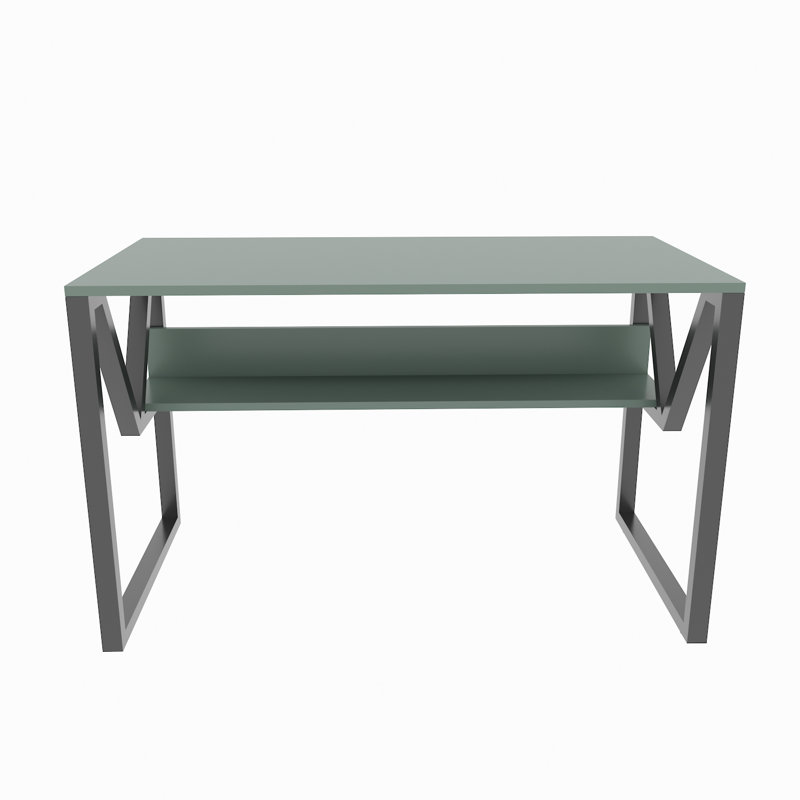 Kymiah 120Cm W Rectangular Computer Desk, Black, Green