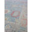 Tapis unique gris / rouge / bleu de 8 pi 1 po x 9 pi 10 po