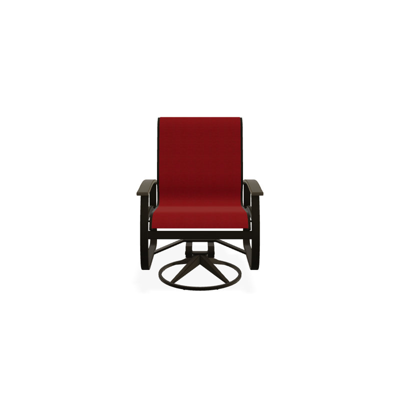 Belle Isle Outdoor Dining Armchair, Beachwood P40, Textured Beachwood, Red 1D Sunbrella®