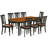9 Piece Dining Room Table Set Includes a Rectangle Wooden Table with Butterfly Leaf and 8 Faux Leather Kitchen Dining Chairs, 42x78 Inch, Black & Cherry-1963788107-1888803372-1886285058