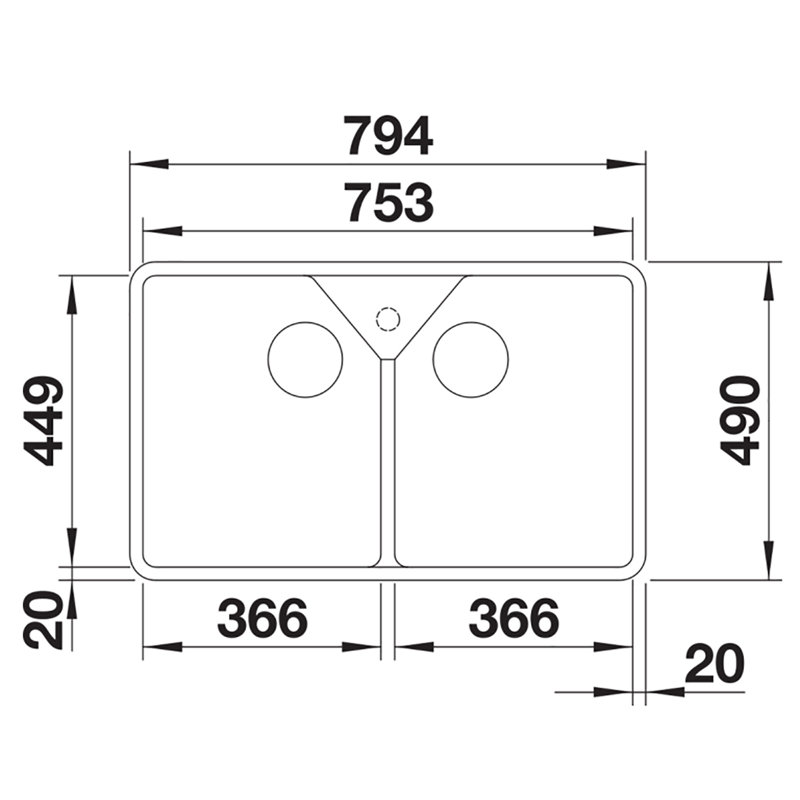 Villae Double Bowl Inset Kitchen Sink
