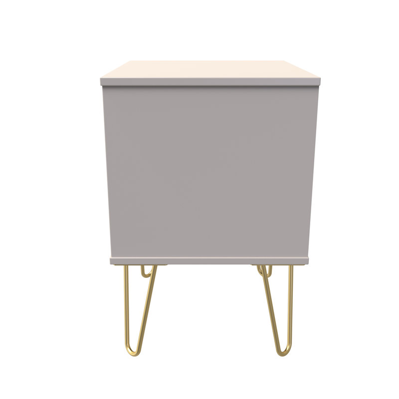 Fully Assembled Alizay Manufactured Wood Bedside Table, Beige, Beige