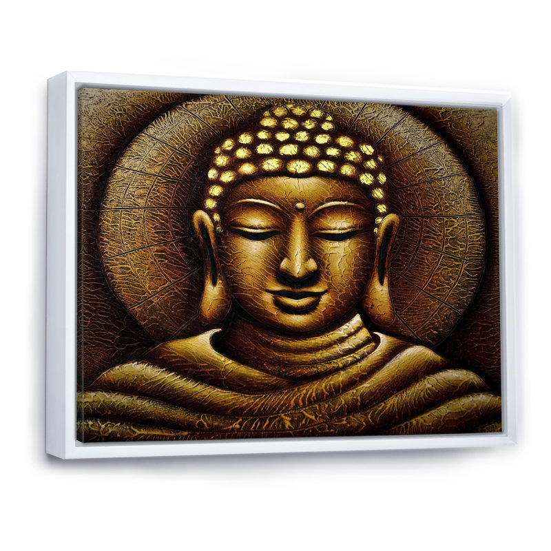 Budha - reproduction sur toile, H 8 po x l 12 po x P 1 po, Cadre flottant blanc