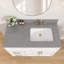 Comptoir de meuble-lavabo en pierre reconstituée de 42 pouces avec lavabo, 3 trous de robinet pré-percés, motif tacheté de marbre gris, 1,38 po d'épaisseur, dosseret assorti de 4 po, lavabo préinstallé, veinage unique