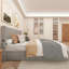 Cadre de lit grand avec rangement - Lit de rangement relevable avec tête de lit moderne à oreilles, ports USB-54008836