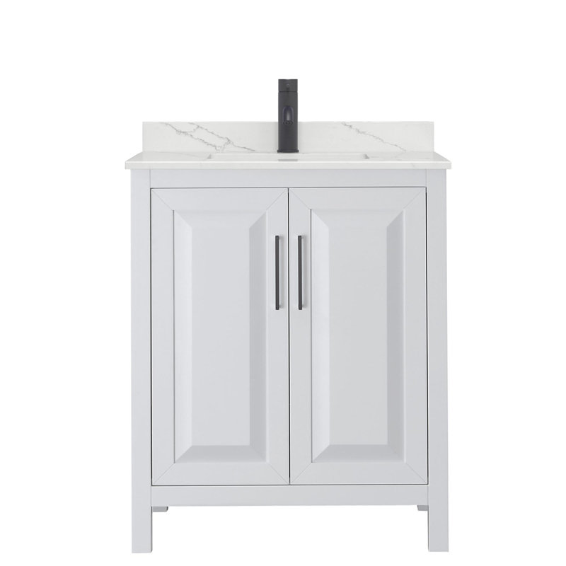 Daria 30'' W Vanity, White, Matte Black, Giotto Quartz