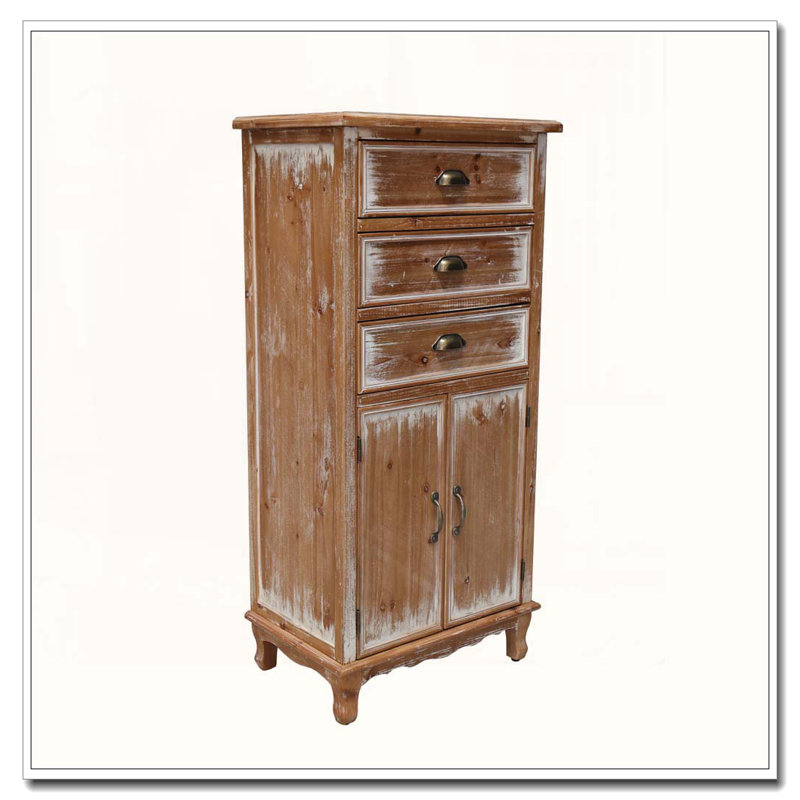 Armoire de rangement en bois rustique, Bois naturel