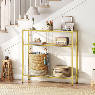 75cm Glass Top Console Table
