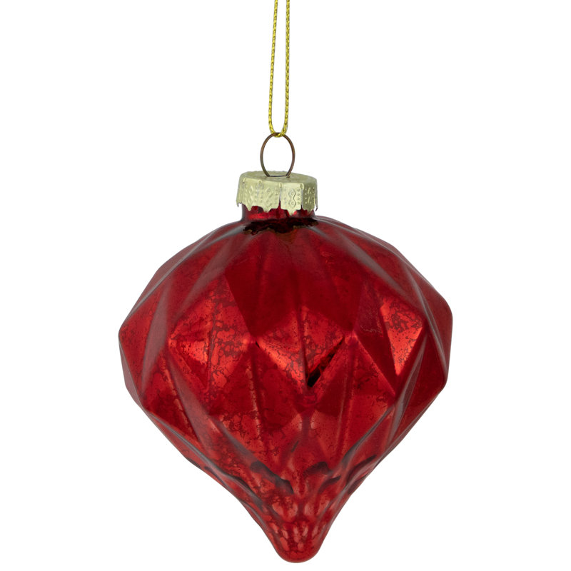 9Ct Red Textured Christmas Glass Ball Ornaments 3" (80Mm)