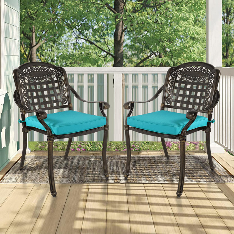 Outdoor Stacking Dining Armchair with Cushion