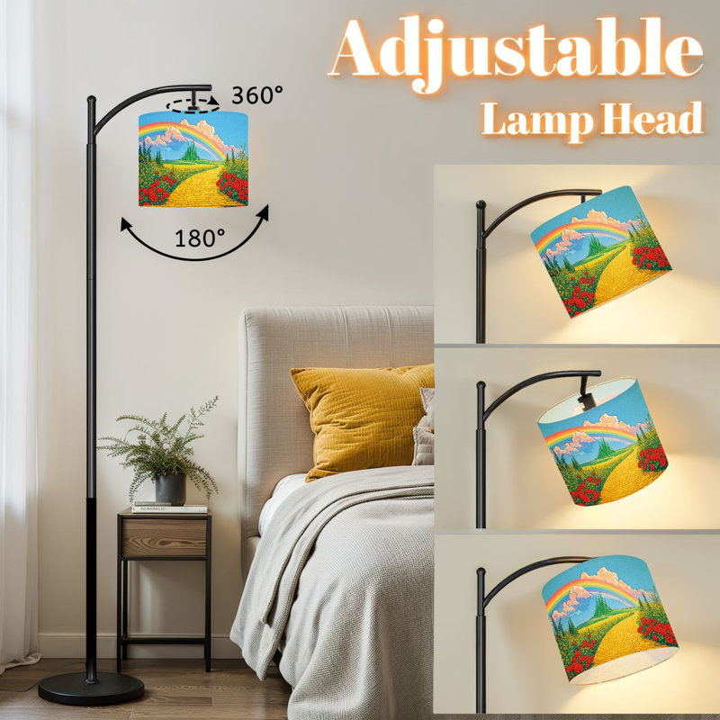 Lampe sur pied Arc avec abat-jour réglable Route en briques jaunes menant à la lampe sur pied Oz Emerald City