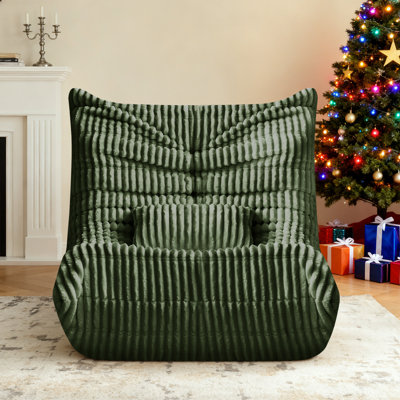 Fauteuil à billes pour adultes avec coussin de soutien lombaire Canapé à billes géant en mousse à mémoire de forme avec velours côtelé