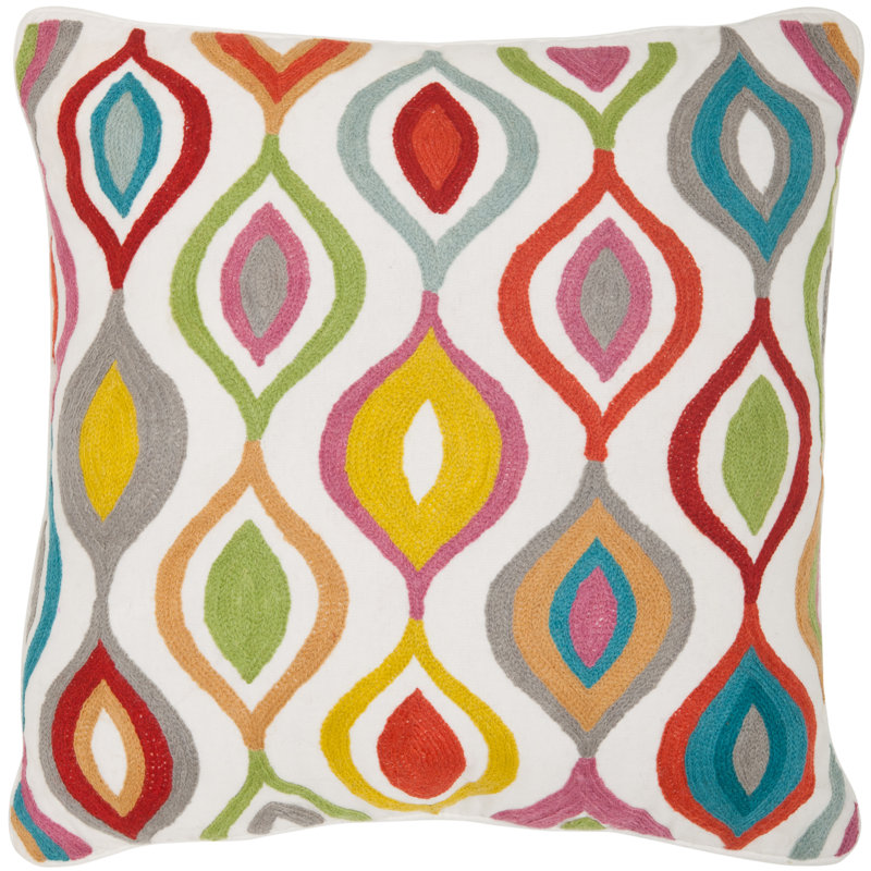 Balloon Geometric Cotton Throw Pillow, 18" H x 18" W