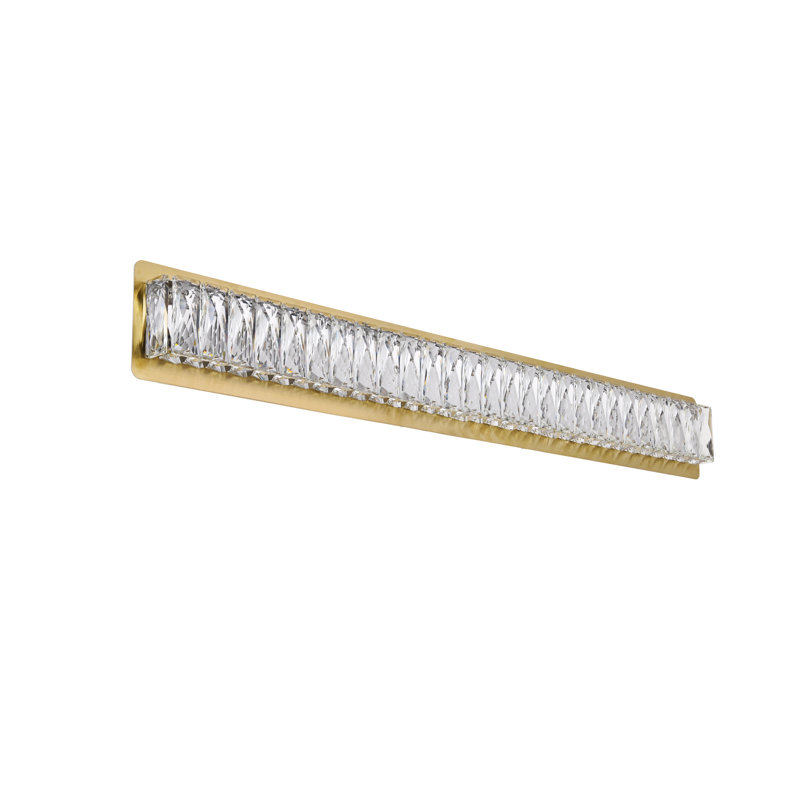 Steveson Dimmable LED Vanity Light, 4.5" H x 35.4" W x 2.2" D, Gold