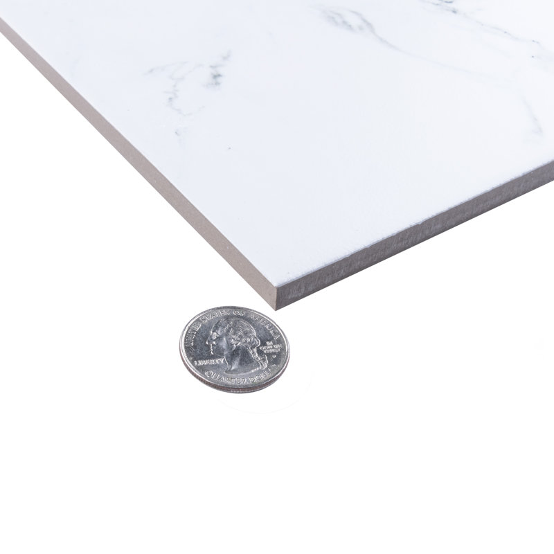 Timeless Calacatta 13" x 26" Porcelain Marble Look Wall & Floor Tile