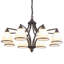 Lustre traditionnel 8 lumières en acier à intensité variable avec abat-jour en verre givré-502731898