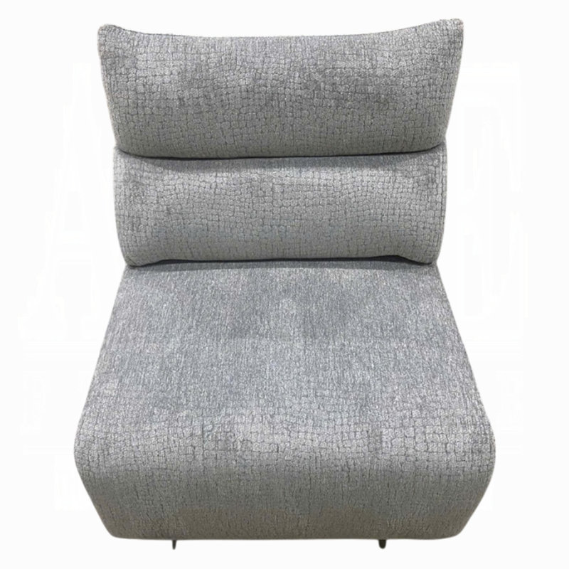 Falo Modular Power Motion Recliner Armless Chair, Light Gray Chenille