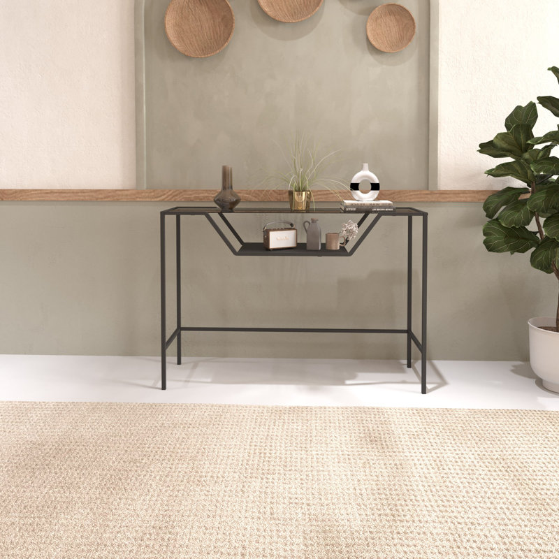 Caliente 76cm Glass Console Table, Brown