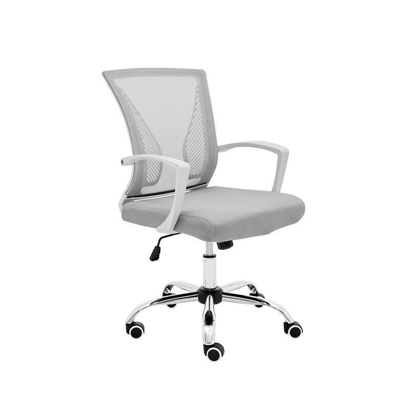 Chaise de travail en filet Mashea, Blanc, gris