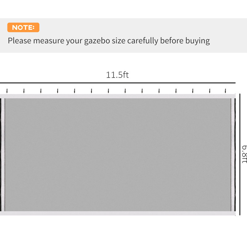 10' X 13' Patio Gazebo And Canopy Sidewall Replacement Netting, White. Guards Winged Debris. Straightforward Installation Method. Suits Different 10'x13' Versions. Composed
