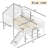 Full  Size House Loft Bed with Slide, Star & Moon Playhouse, LED Lights, Window, Pine Wood, No Box Spring,White-852544184-852544187