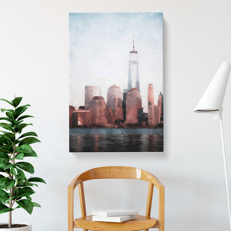Downtown New York City Skyline - Wrapped Canvas Print, 76cm H x 50cm W x 3cm D