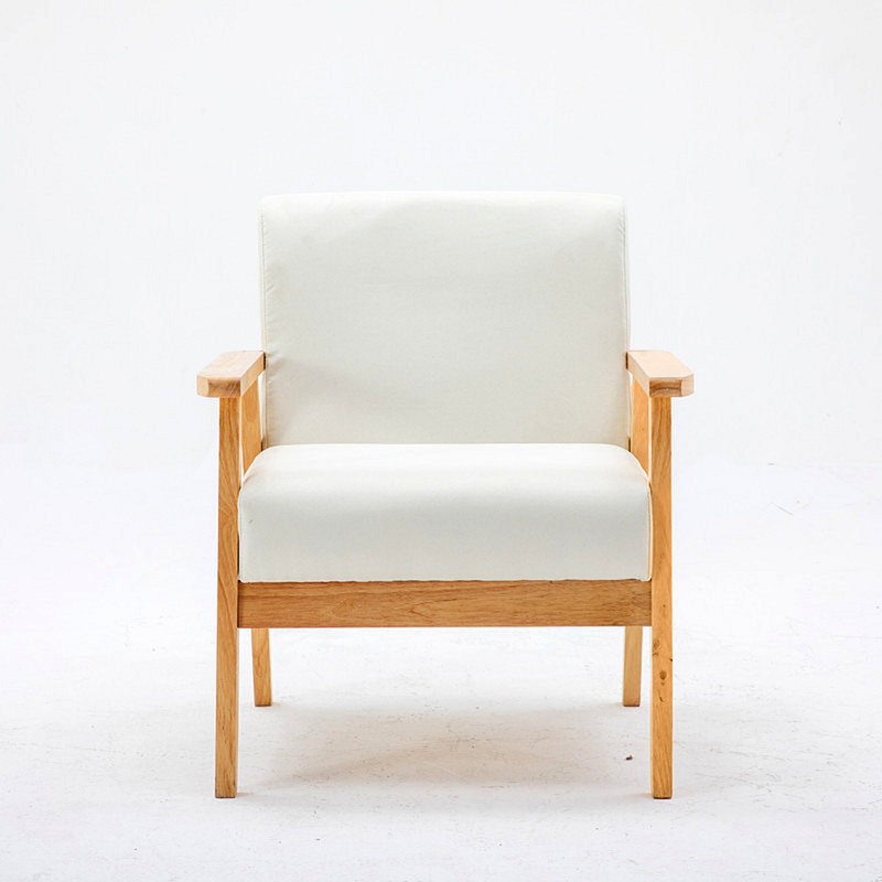 Fauteuil l 21,59 po Lenell, Lin beige, Naturel
