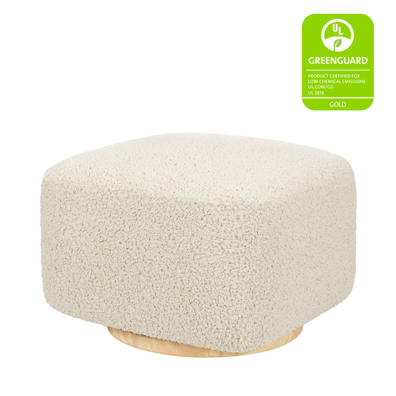 Kiwi Gliding Ottoman, Almond Teddy Loop, Natural
