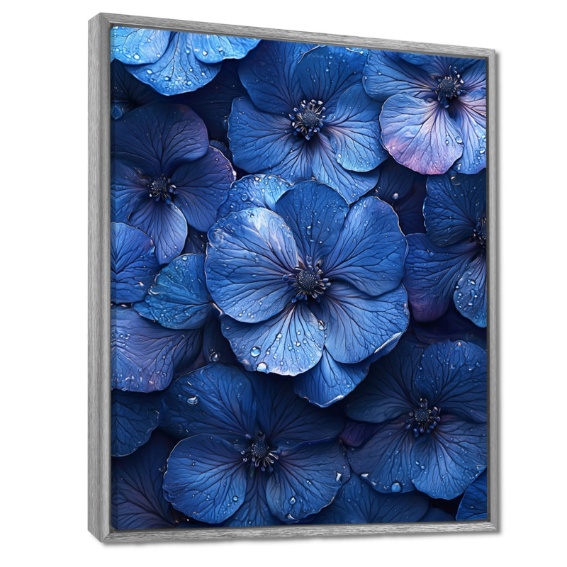 Anding - salon d'art mural floral, Argent argent, Reproduction encadrée sans passe-partout, H 44 po x l 34 po