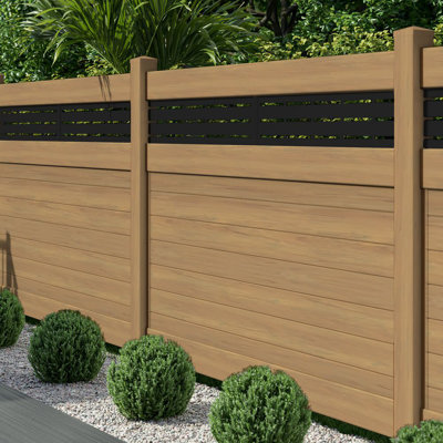 Horizontal Fence Boardwalk Cypress Vinyl Privacy Panel Kit