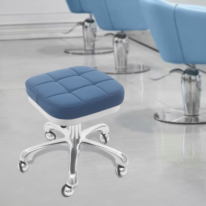 Chaise roulante réglable à hauteur réglable avec roulettes, Bleu