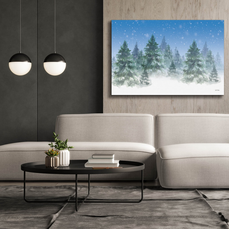«Winter Trees» par Leslie Trimbach, art mural sur toile, H 40 po x l 60 po