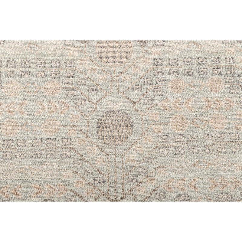 Hand Knotted Wool Oriental Area Rug in Light Blue/Brown, Rectangle 5' x 8'