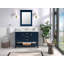 Meuble-lavabo simple Tona 48'' avec dessus en marbre de Carrare, bleu marine-1753087958-1833888929