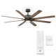 Renegade 8 - Blade Outdoor / Indoor Smart Ceiling Fan with Remote Control and LED Light Kit Included, Works With Alexa and iOS or Android App