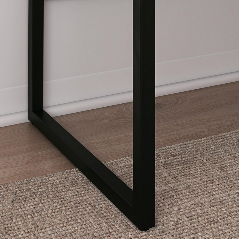 Writing Desk With Metal Legs, Silver Gray