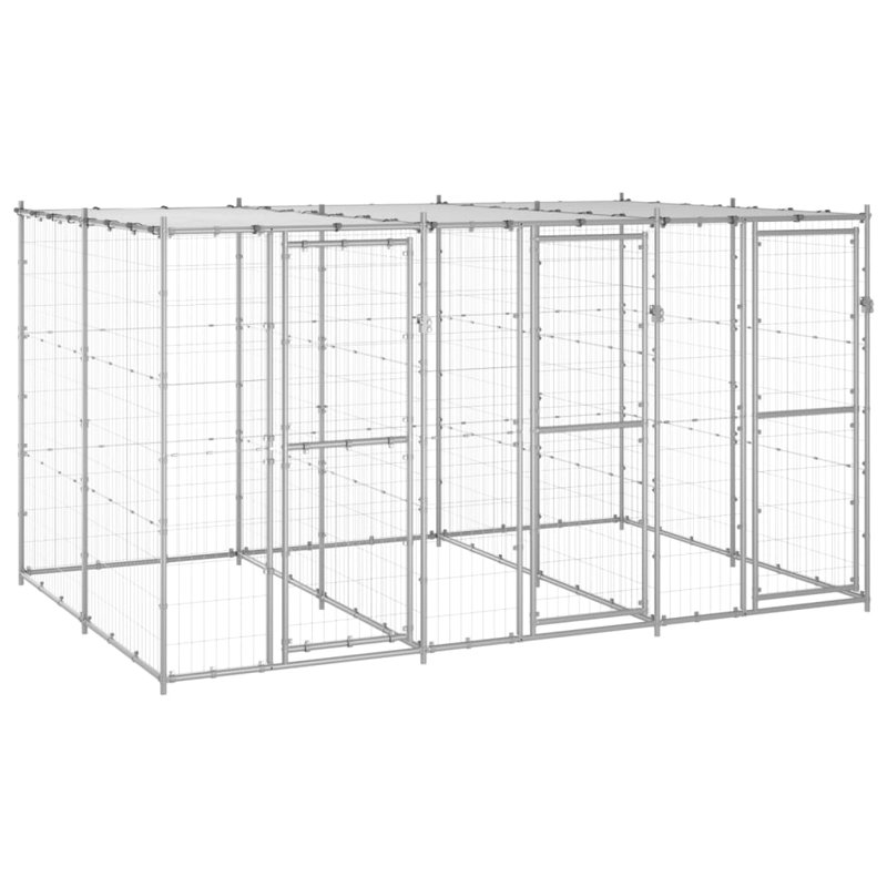 Homerville Pet Crate, Black/Silver, 180cm H x 330cm W x 220cm D