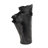 Black Ceramic Abstract Floral Inspired Decorative Vase with Wavy Folded Rim-98716326