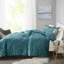 Édredon en velours gris séduisant double / grand - matelassé à losanges lavable à la machine avec 2 taies décoratives et un oreiller pour la literie-116011736-116011743