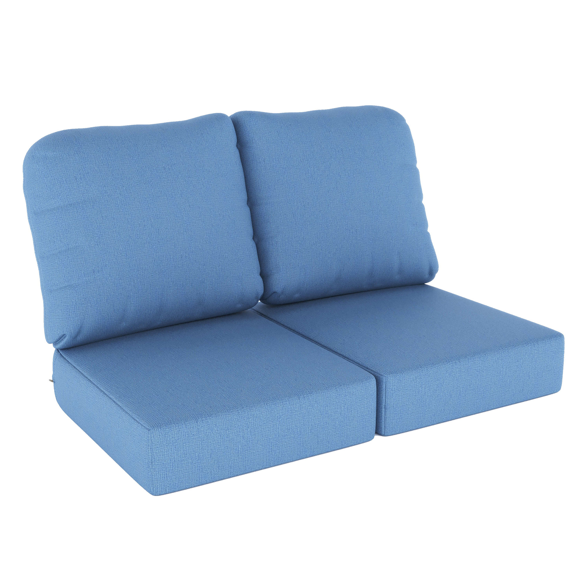 Amala Indoor/Outdoor Sunbrella® Loveseat Cushion, Cast Ocean Sunbrella® Plainweave