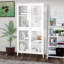 Armoire de rangement à quatre portes en verre avec tablettes réglables-975784913