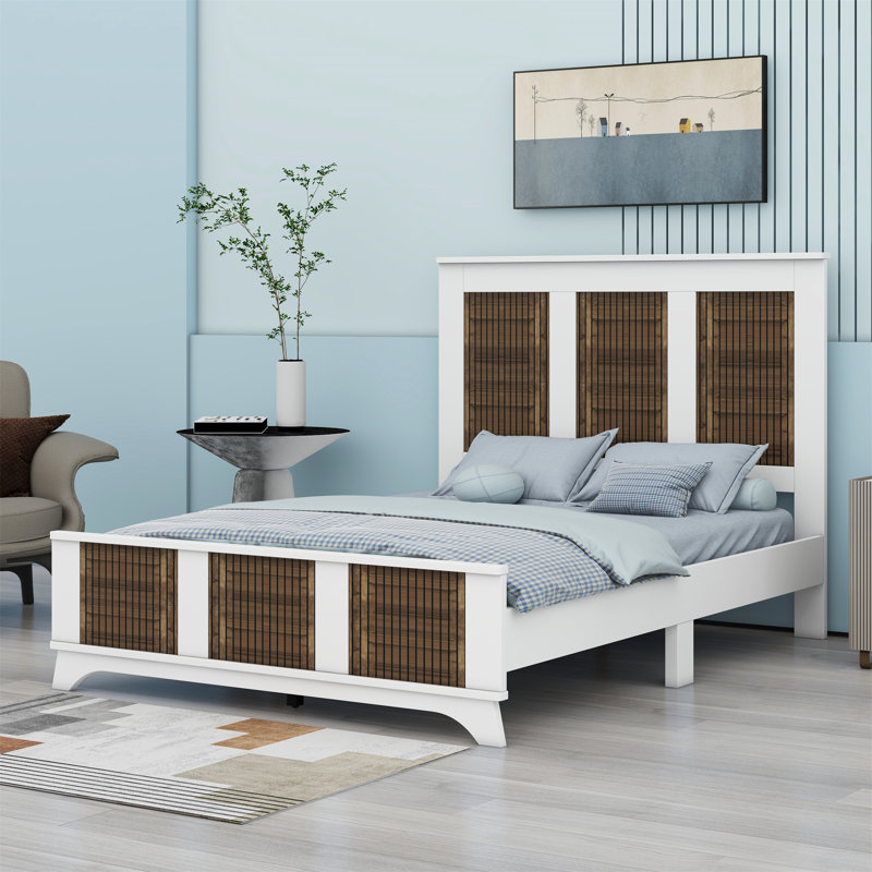 Lit plateforme moderne avec décoration en bois, Grand