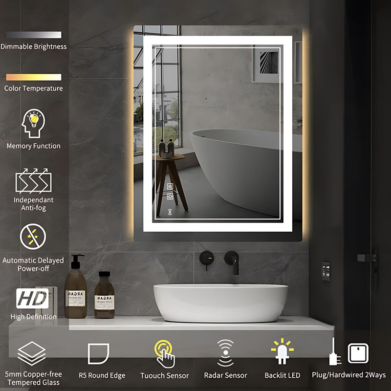 Flat LED Wall Mirror