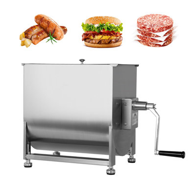 Hakka Manual Meat Mixer 60lb/30L, 40L Fixed Stainless Steel Tank Commercial Food Mixer for Meat, Seasonings, Sausage, Burger, Patty