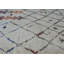 Tapis unique brun clair / brun clair / orange / bleu de 6 pi 2 po x 10 pi 10 po des années 1980