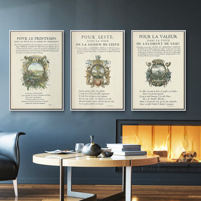 " Printed Embellished Bookplate V " 3 - Pieces