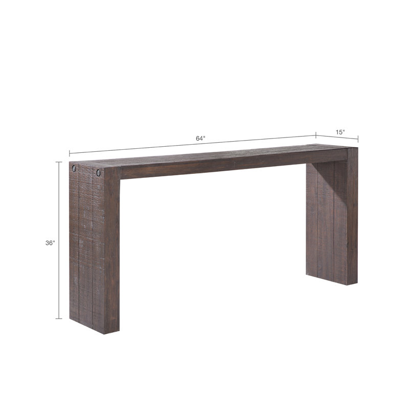 64"W Solid Wood Console Table - Contemporary Smoke X 15"D Changing Room, Brown